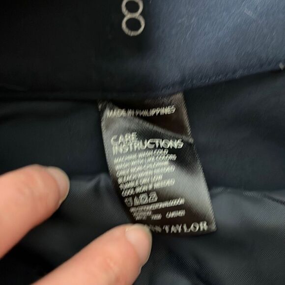 Ann Taylor Carnegie Crop Women's Trouser Pants Navy Blue Size 8 - Picture 7 of 8